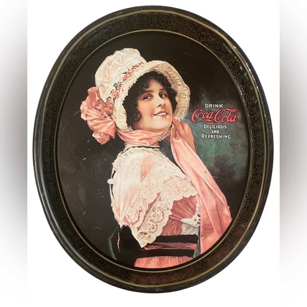 1914 COCA-COLA TIN LITHOGRAPH ADVERTISING TIP TRAY COKE TRAY - 1914 BETTY TRAY